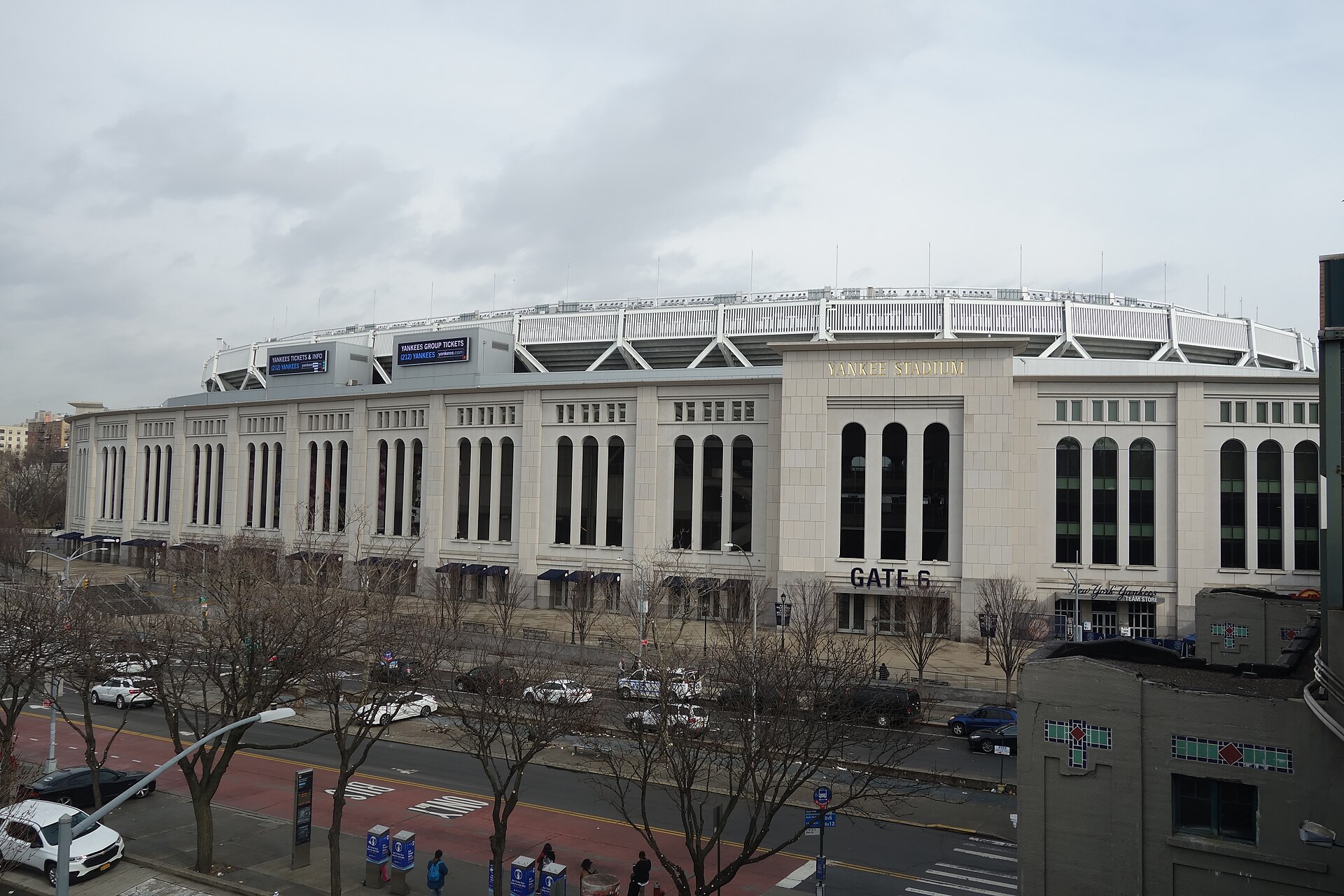 Yankee Stadium and subway entrance in the Bronx