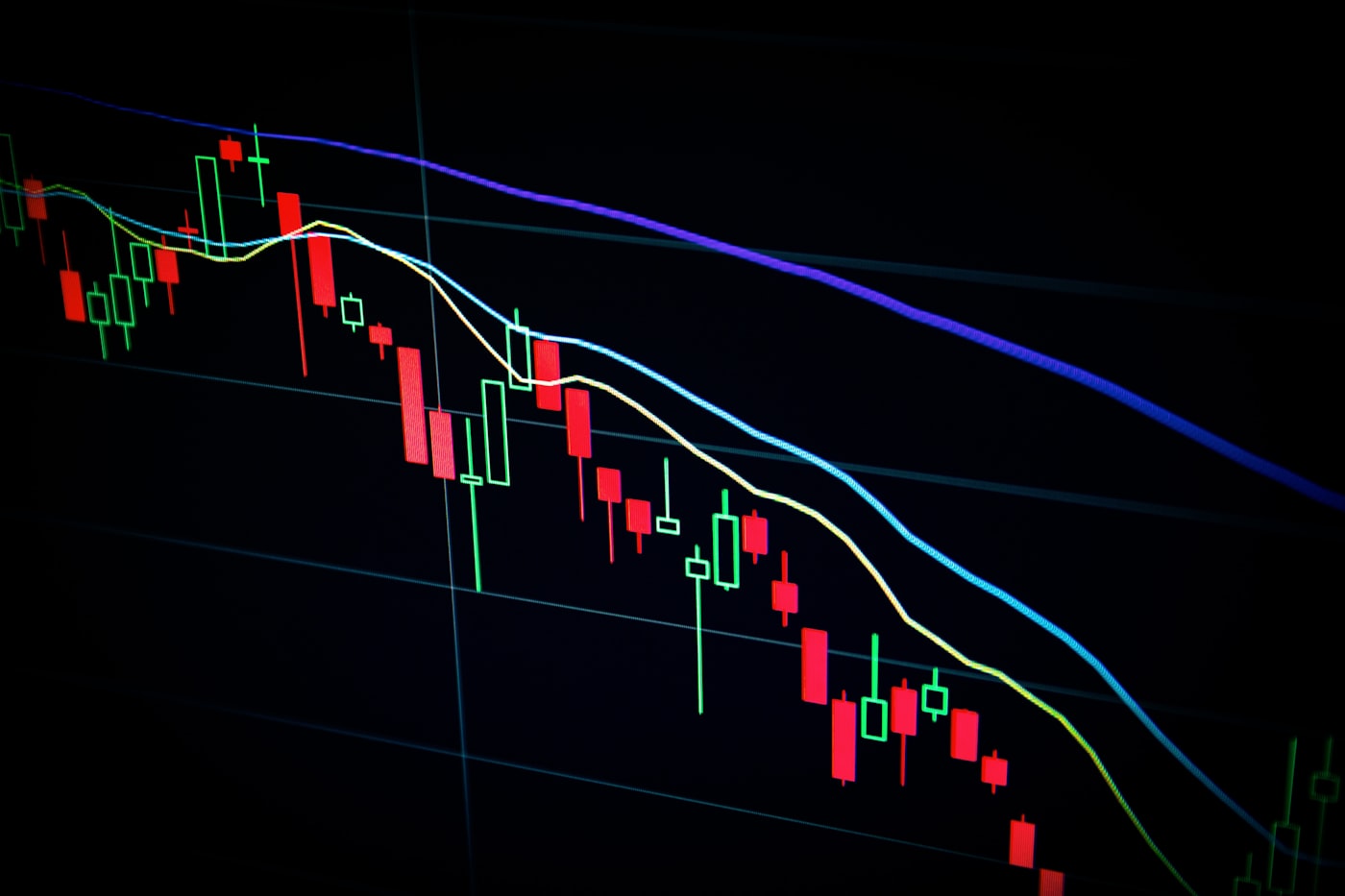 Abstract financial market chart on a screen